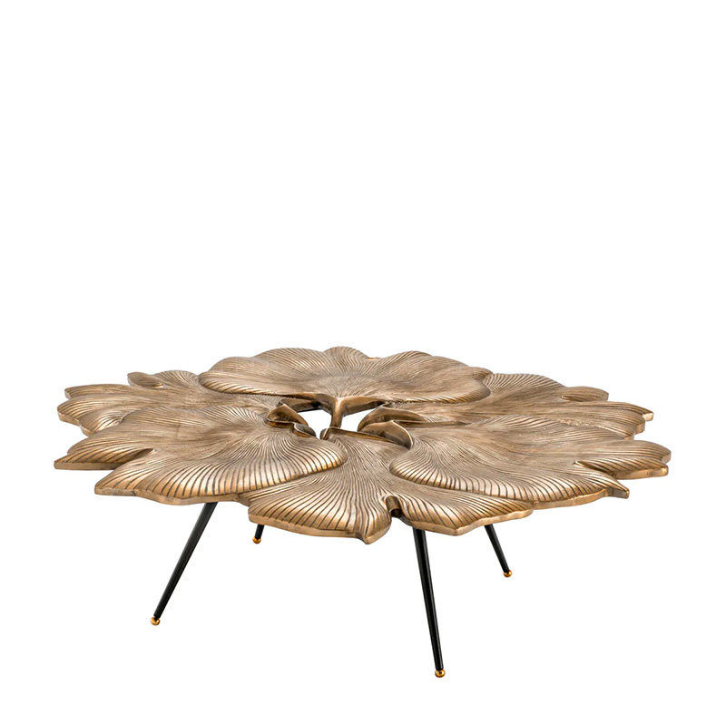 Modern Ginkgo Leaf Coffee Table Sculptural Fiberglass Center Table