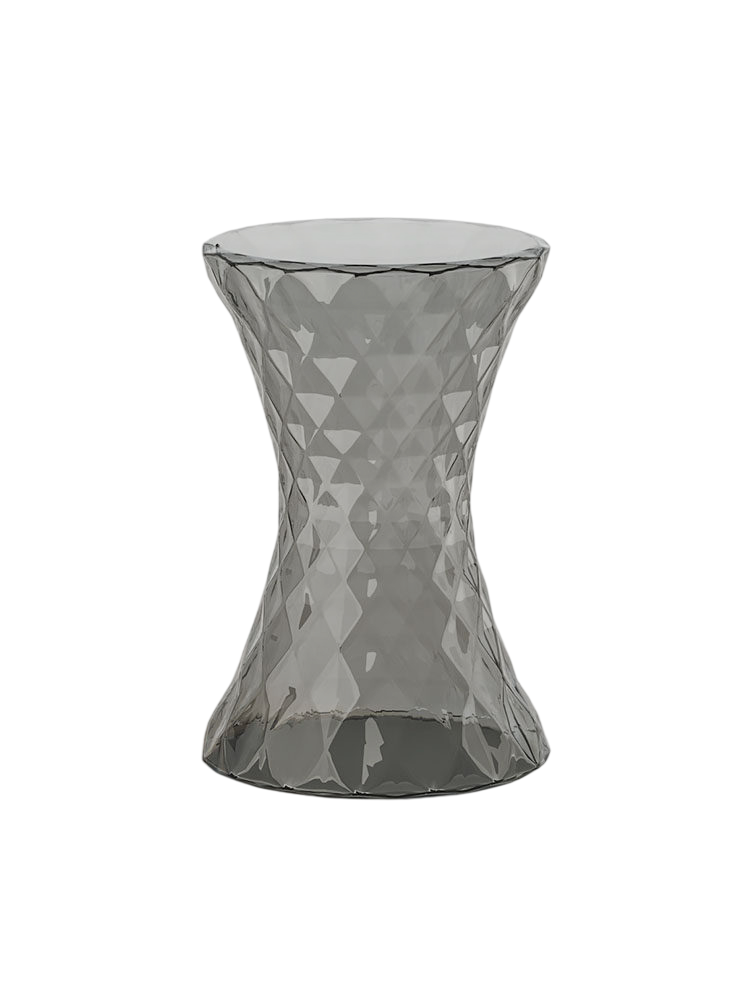 Modern Acrylic Stool – Diamond Faceted Transparent Side Stool