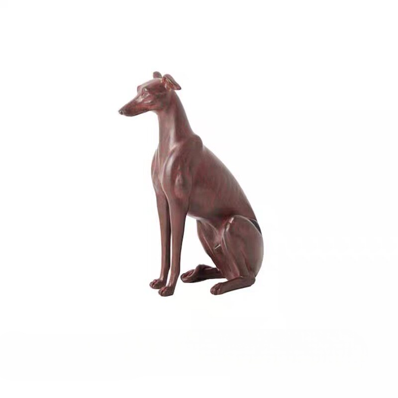 Modern Dog Sculpture Decor, Sitting Greyhound Figurine, Resin Animal Statue