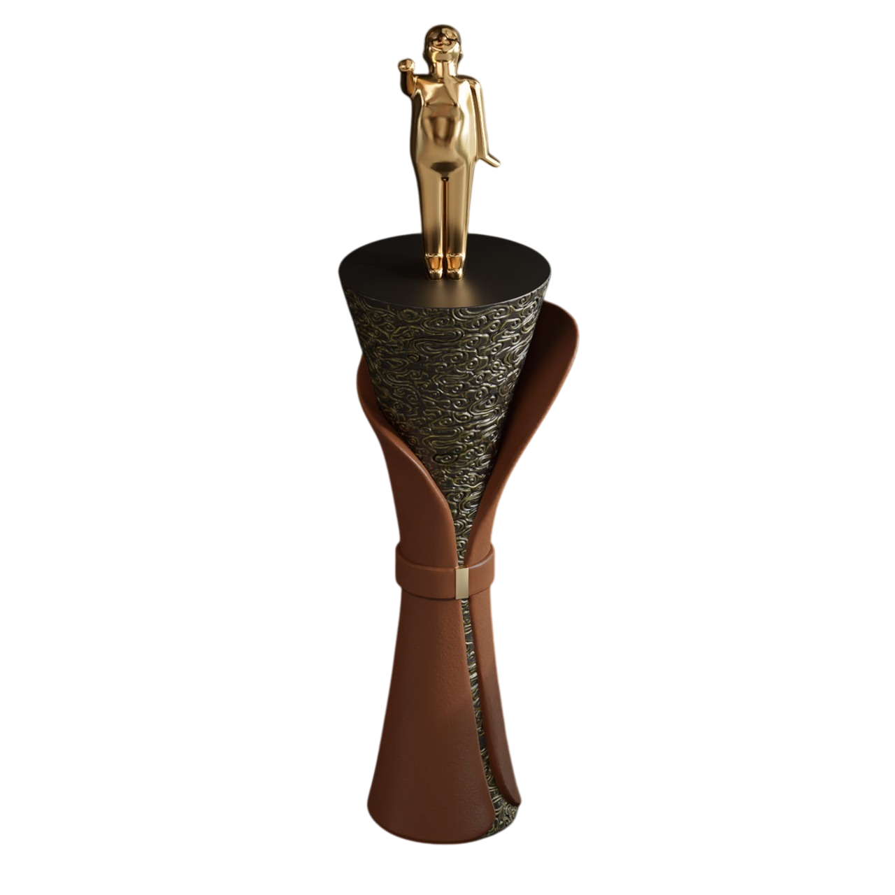 Modern Pedestal Stand with Sculptural Base