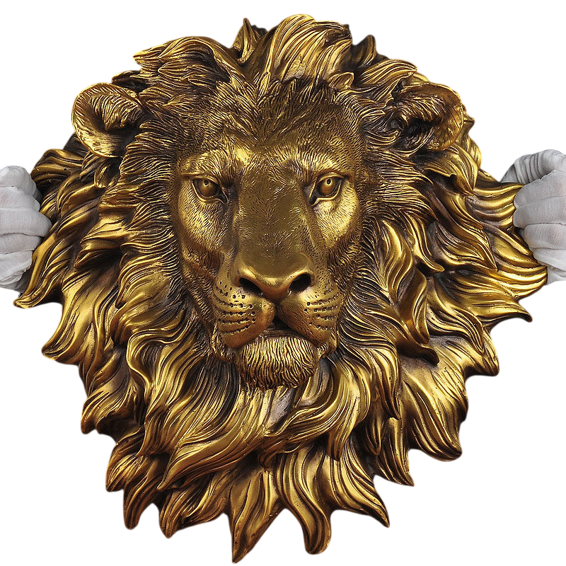 Large Lion Head Wall Sculpture Outdoor Decorative Wall Art, Bronze Finish