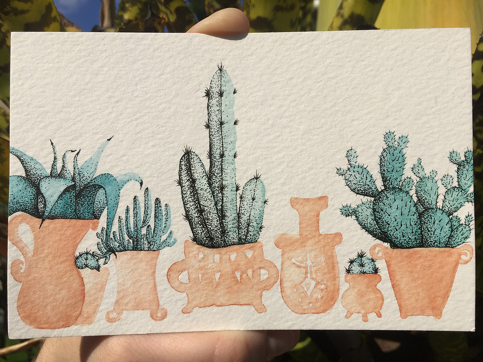 Thumbnail: Succulent and Cactus Watercolor Paintings