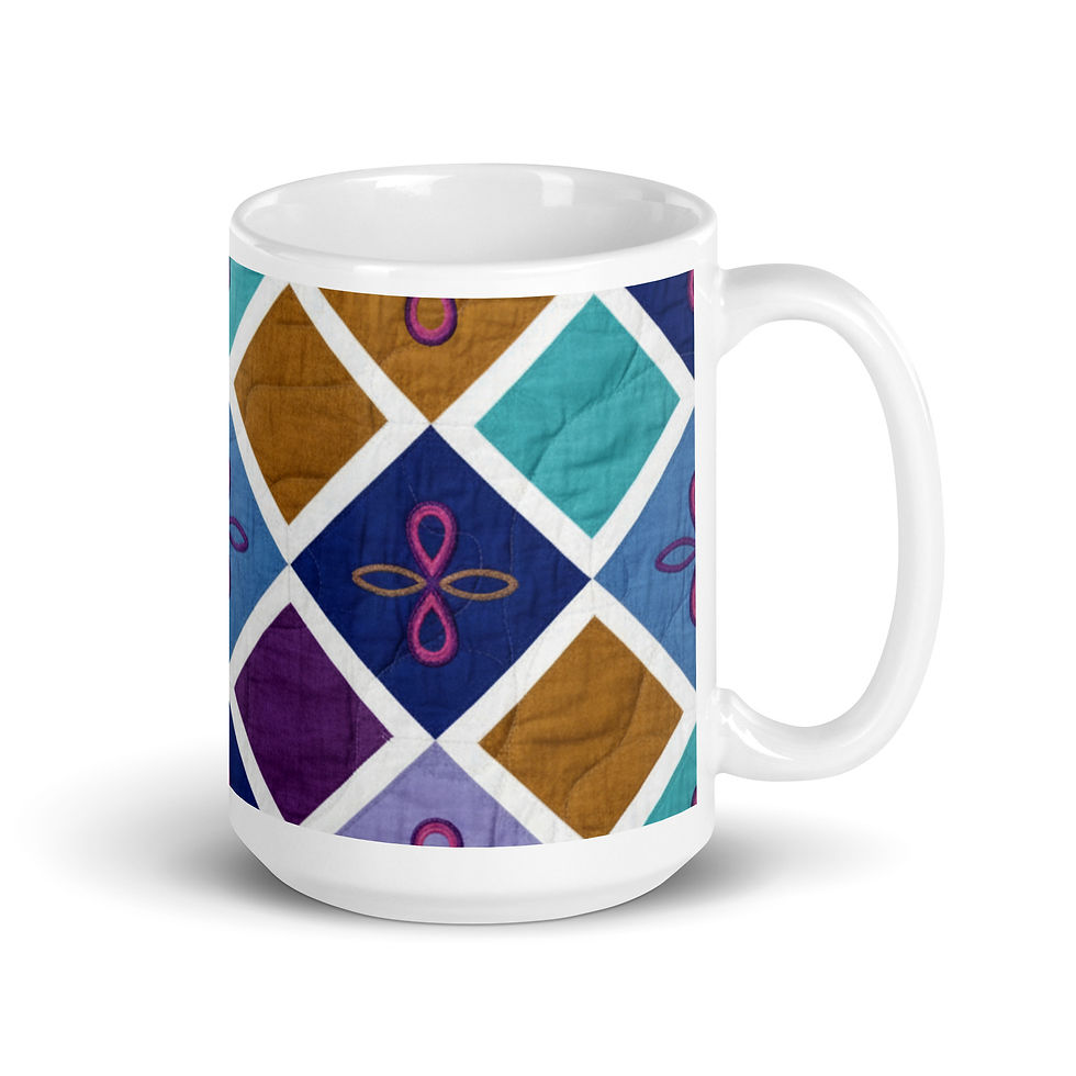 Thumbnail: Allthings Created Gemstone Bloom White glossy mug