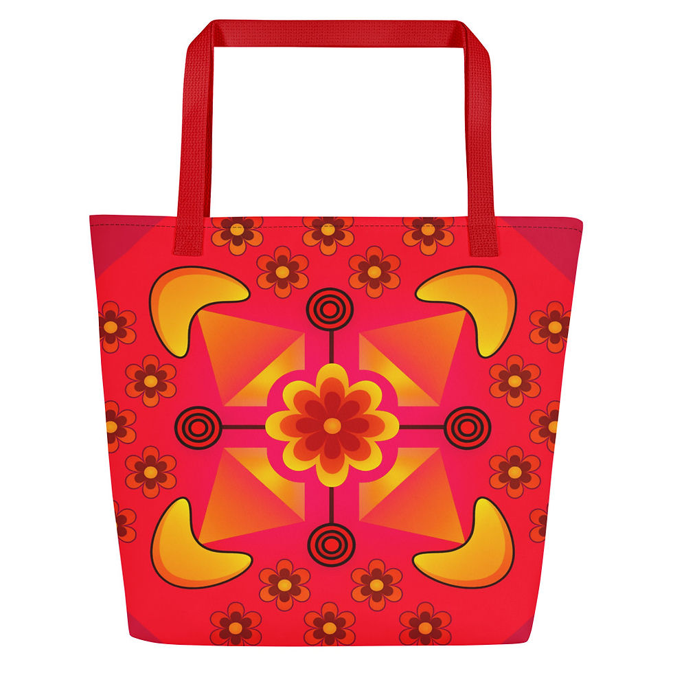 Thumbnail: Radiant Crossbloom - Large Tote Bag with Inside Pocket