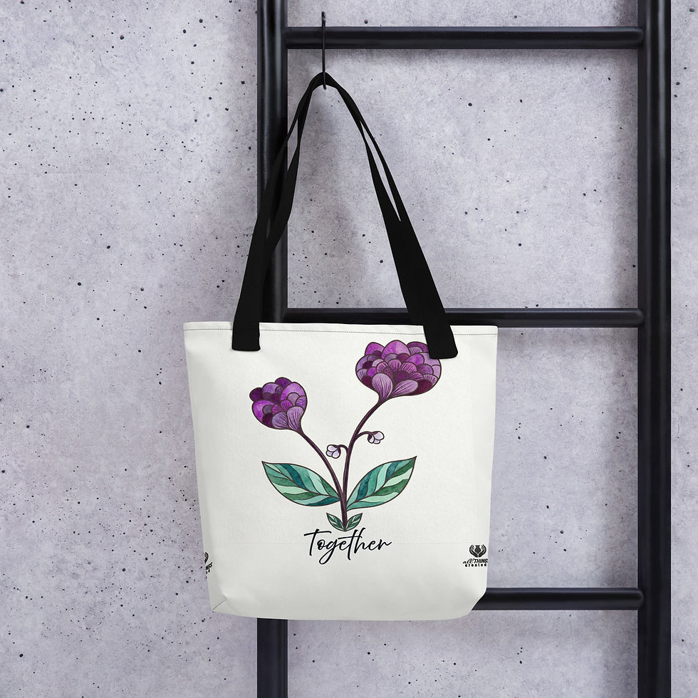 Thumbnail: Together Tote Bag Purple Floral 
