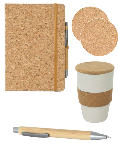 Thumbnail: Sustainable Cork Notebook Gift Set with Cup, Pen & Coaster