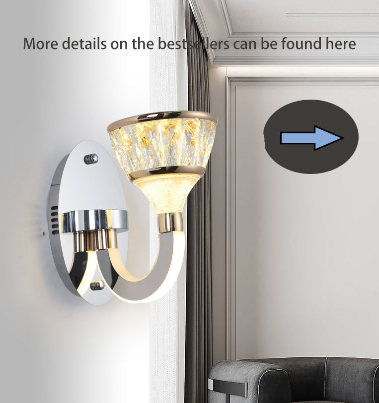 الصورة المصغرة: Luxury Crystal Led Wall Light