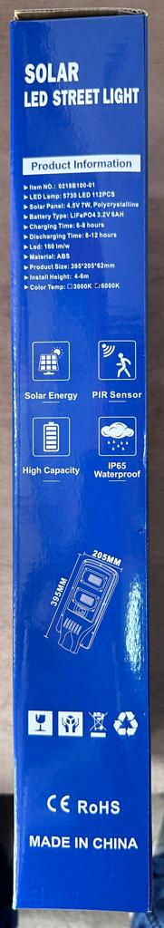 Thumbnail: VAARMOR 180W SOLAR STREET LIGHT SENSOR WITH REMOTE -0218C180-1