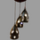 الصورة المصغرة: Kitchen Pendant 3 Heads Hanging Light E27 BulbHolder -5325-3 BK