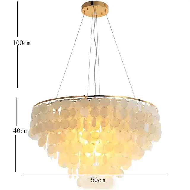 الصورة المصغرة: Chandelier Metal Shell Painted Finishes Modern Light for bedroom 