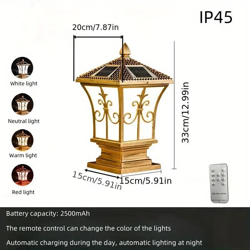 Thumbnail: Solar pillar top outdoor light 