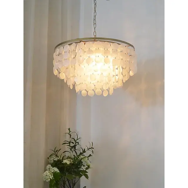 الصورة المصغرة: Chandelier Metal Shell Painted Finishes Modern Light for bedroom 