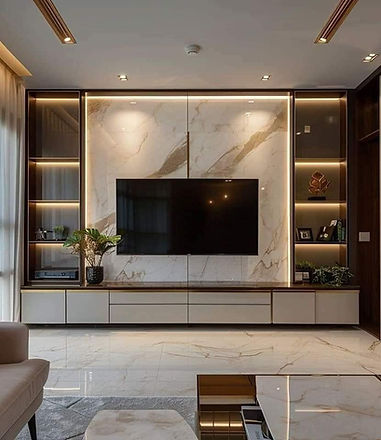 TV UNIT WITH SIDE SHELVE PORTION