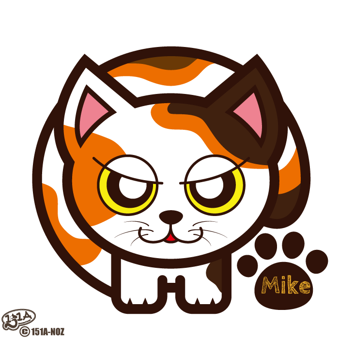 三毛猫のイラスト(オリジナルグッズ用にデザイン)