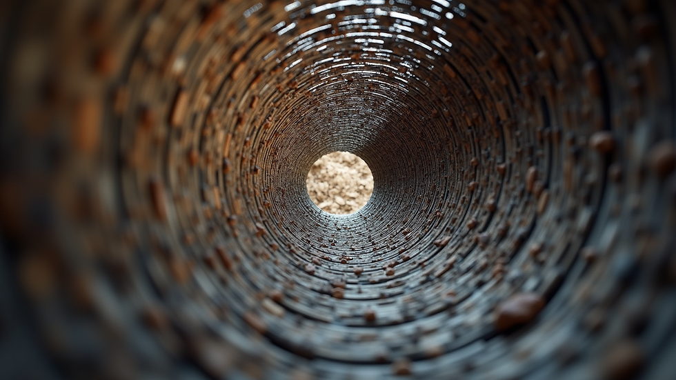 Eye-level view of a wireline core barrel used in rock drilling