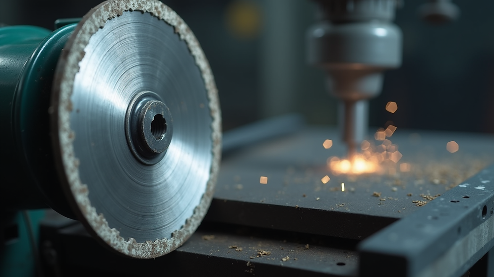 Close-up view of a diamond grinding wheel with vitrified bond