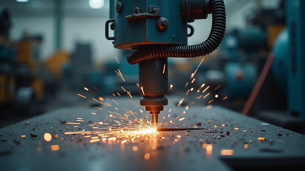 Eye-level view of diamond wire saw machine in industrial workshop