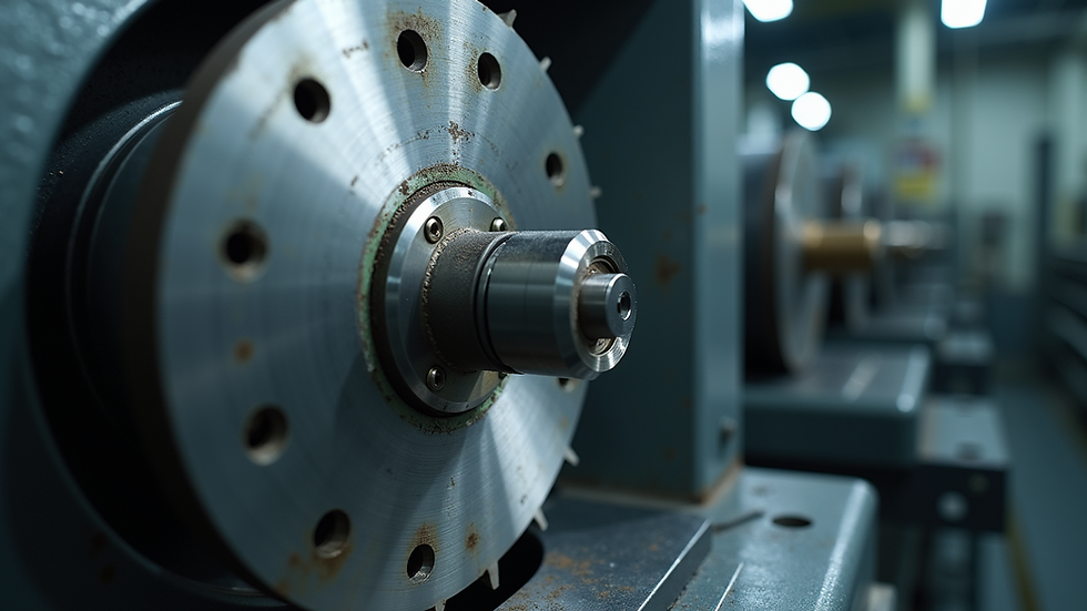 Eye-level view of industrial grinding machine with CBN wheel installed