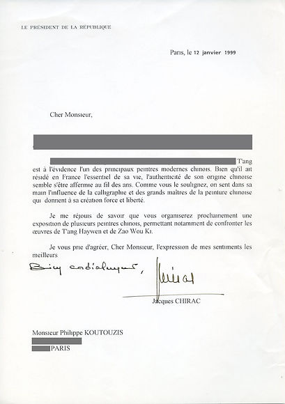 Letter from President Chiract in 1999 Jan_low.jpg