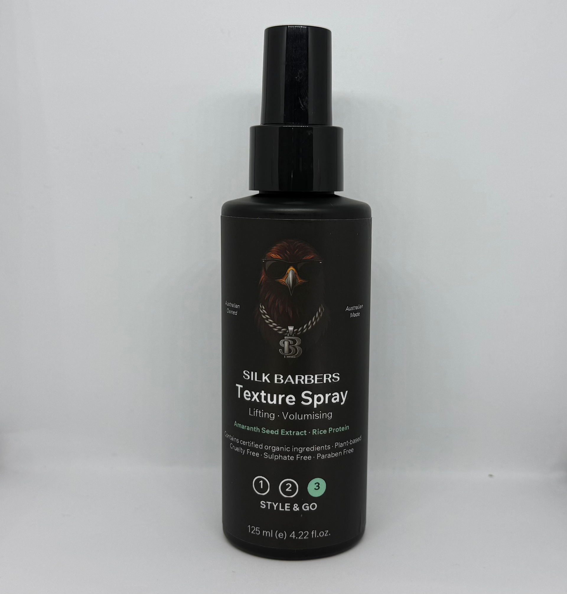 Texture Spray: Command the altitude. Plant-based volume that thickens hair instantly. Spray, style, 