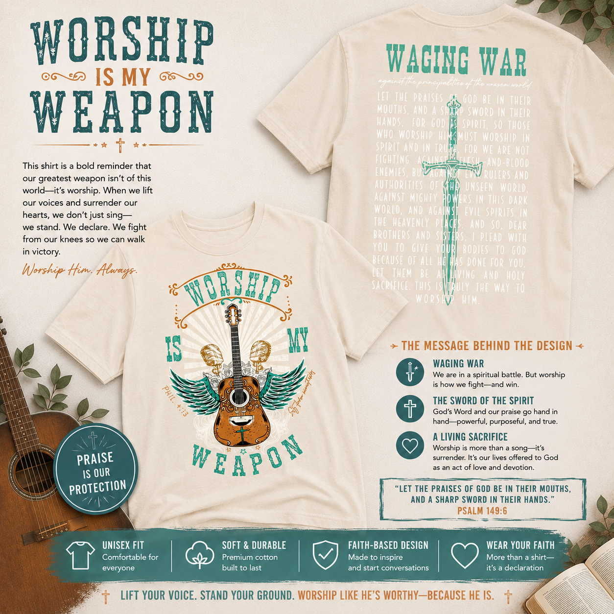 Worship Is My Weapon Comfort Colors Tee
