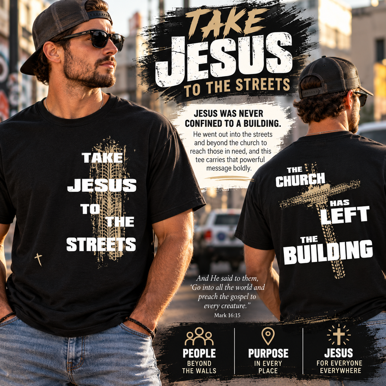 Take Jesus to the Streets/Church Left Building Softstyle Tee Shirt