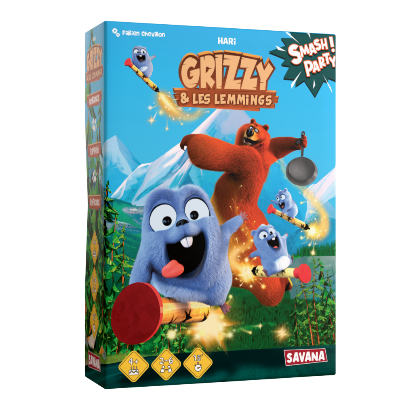 GRIZZY ET LES LEMMINGS - Smash Party est un jeu de rapidité pour les enfants édité par Savana