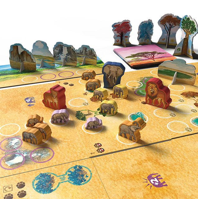 Miniature : Tembo est un jeu de survie coopératif pour 1 à 4 joueurs édité par Lucky Duck Games