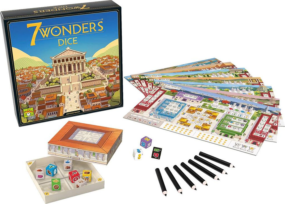 Miniature : Jeu roll'n write 7 wonders dice par Repos Production