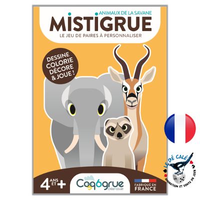 Mistigrue Animaux de la savane. Le jeu des paires