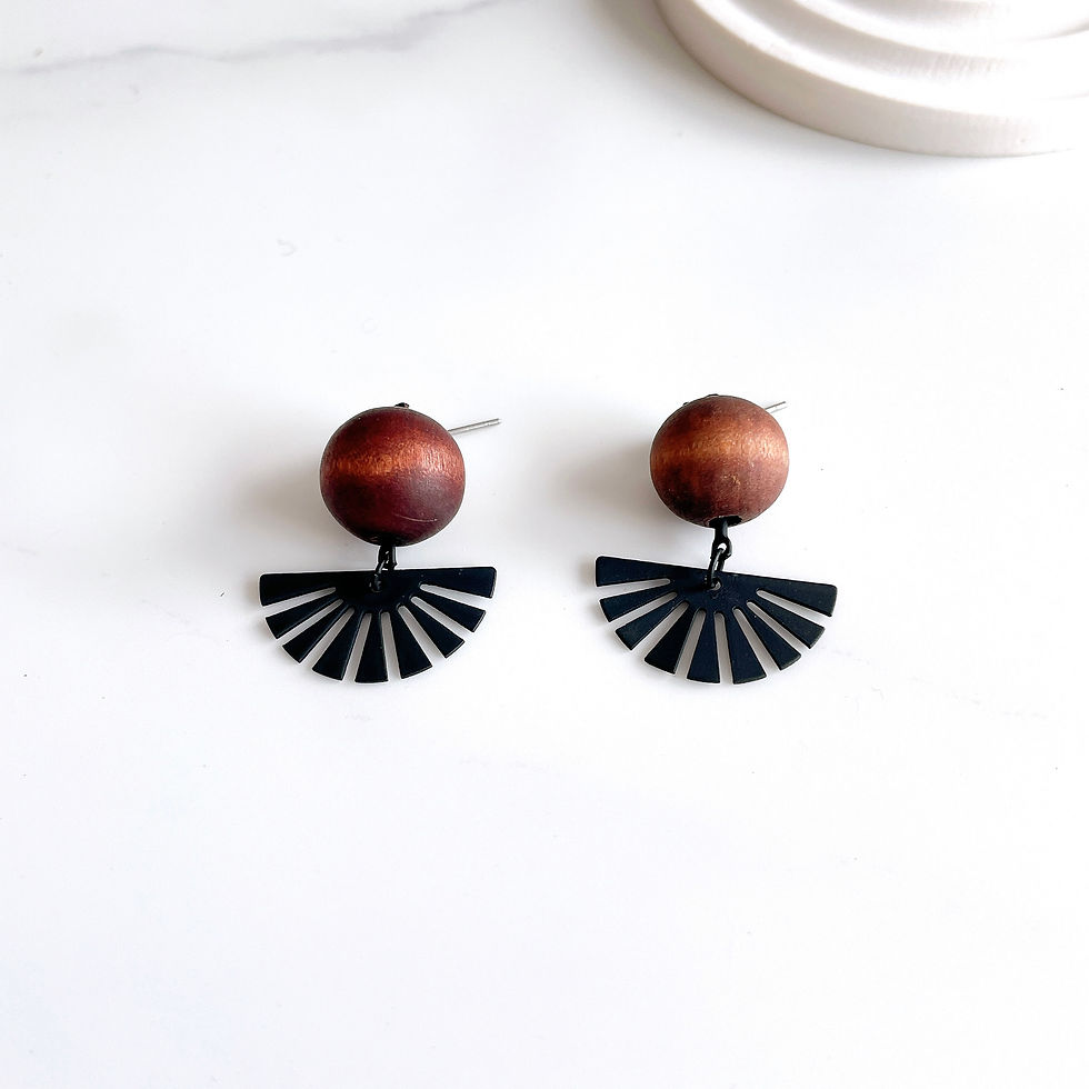 Wooden Ball Earrings