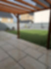 Large landscaped garden with new patio