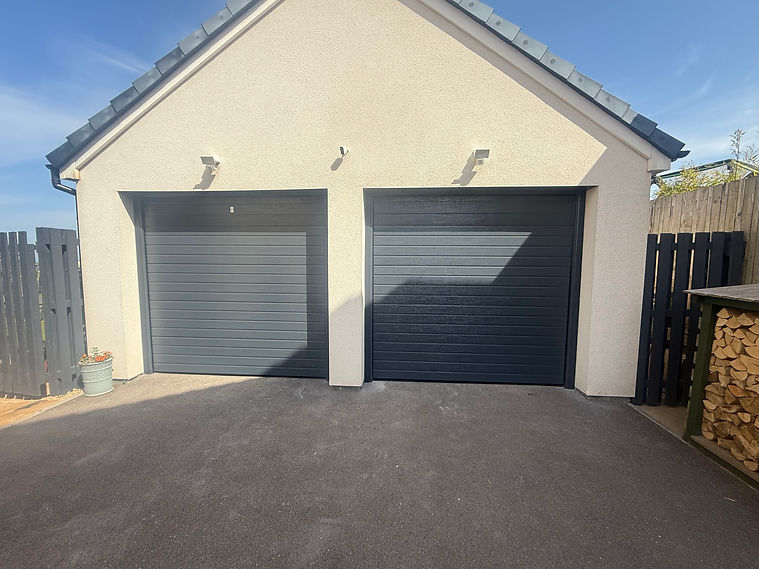 Grey garage door
