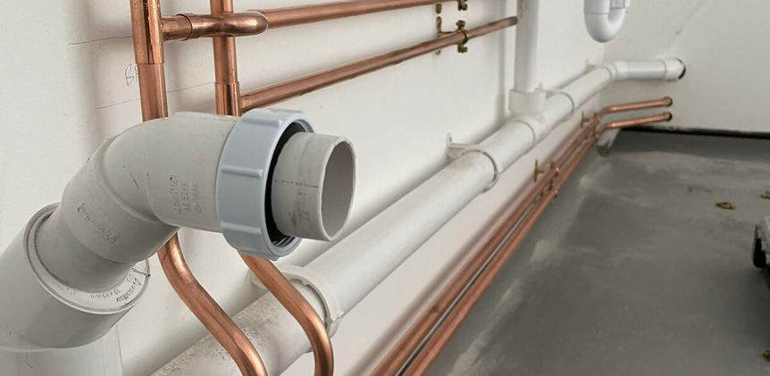 Pipework coming out of the wall