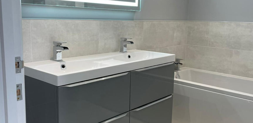 New sink with cabinet underneath