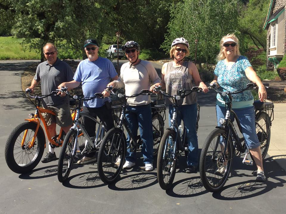 bike riding elderly on electric bicycles