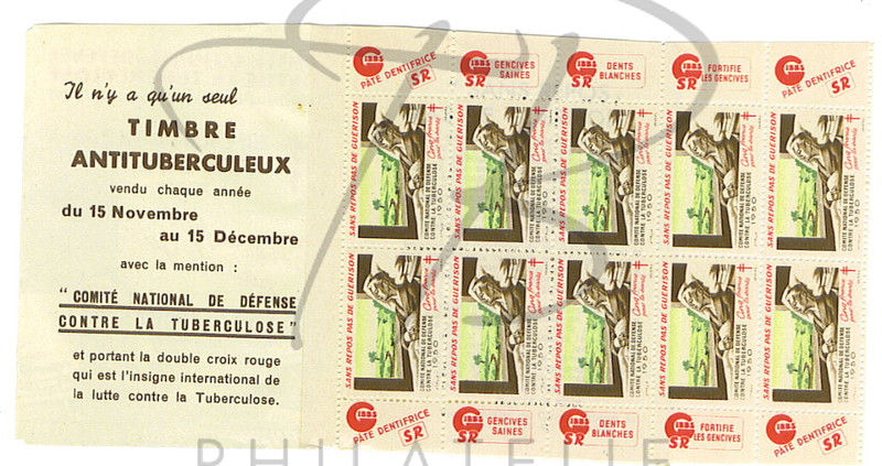 Miniature : Carnet antituberculeux 1950+reproduction+enveloppe