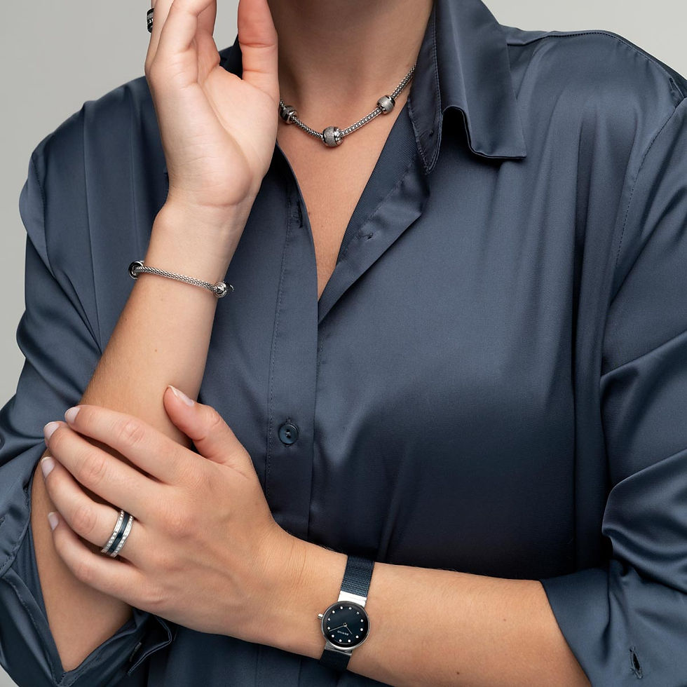 Thumbnail: Bering Ladies Steel & Blue Watch Ref. 10126-307