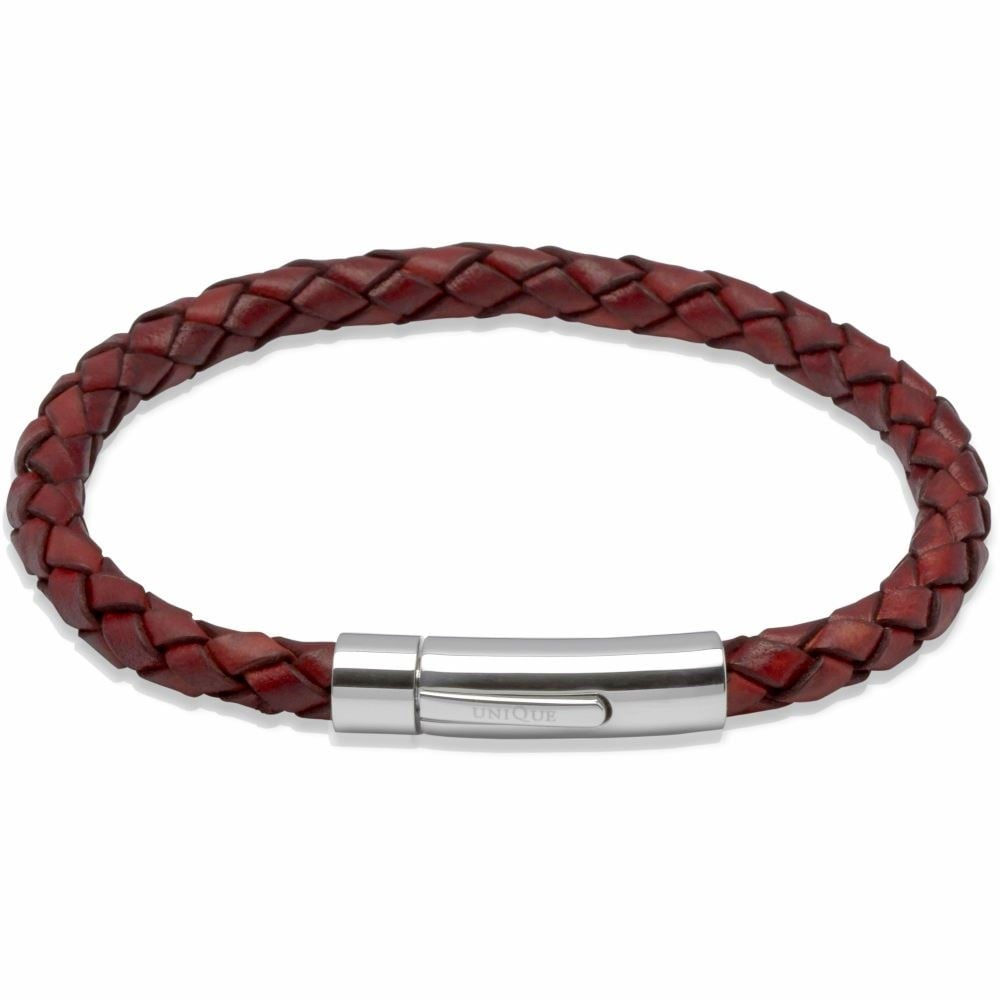 Unique & Co Mens Leather Bracelet, A40ATA.