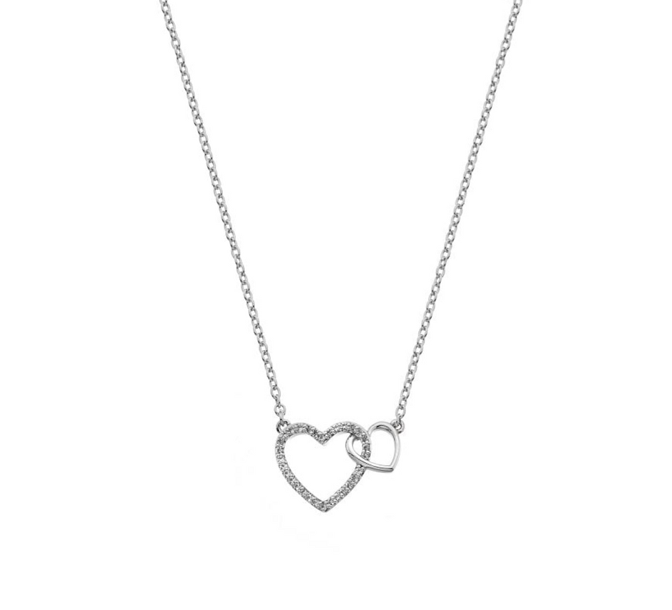 Hot Diamonds Silver Double Heart Pendant, DP731.