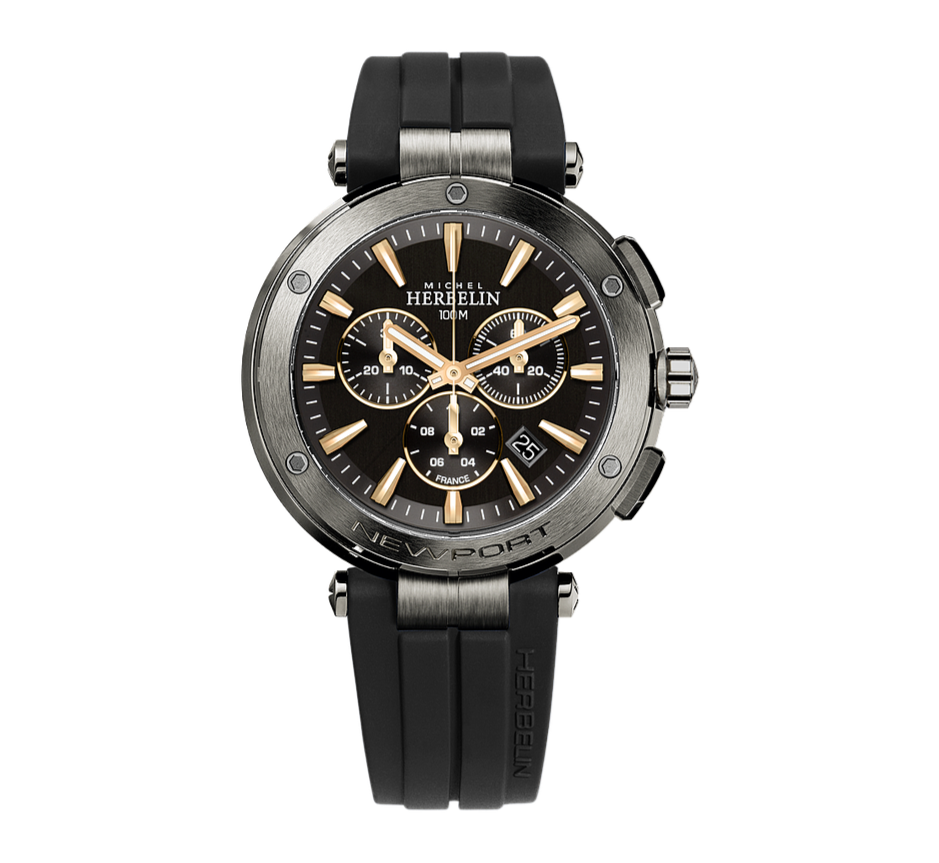 Michel Herbelin Mens Newport Chrono Watch, 37688/G33TCA.