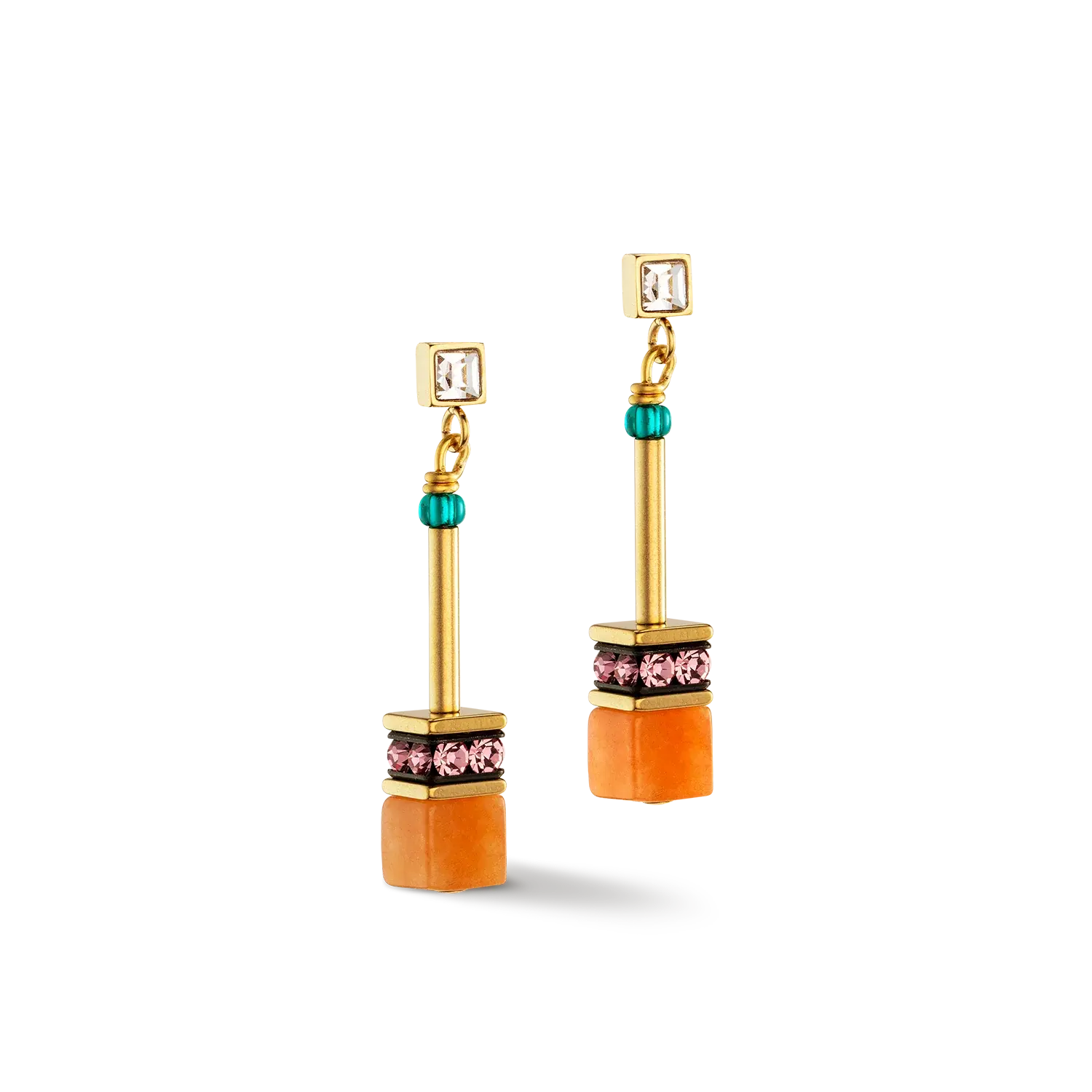 Coeur De Lion GeoCube Iconic Nature Chain earrings dopamine