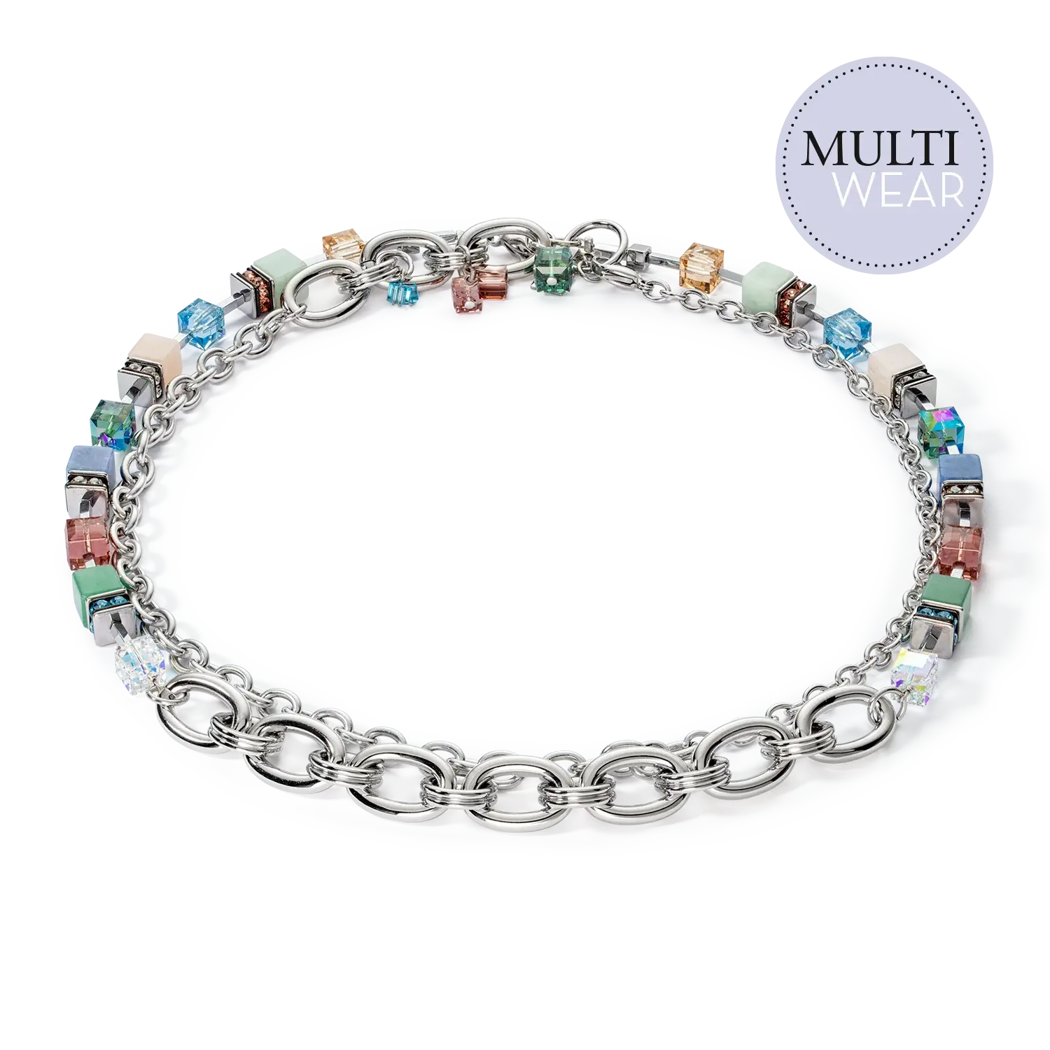 Coeur De Lion Necklace GeoCube Statement Precious Chunky Chain Multiwear.