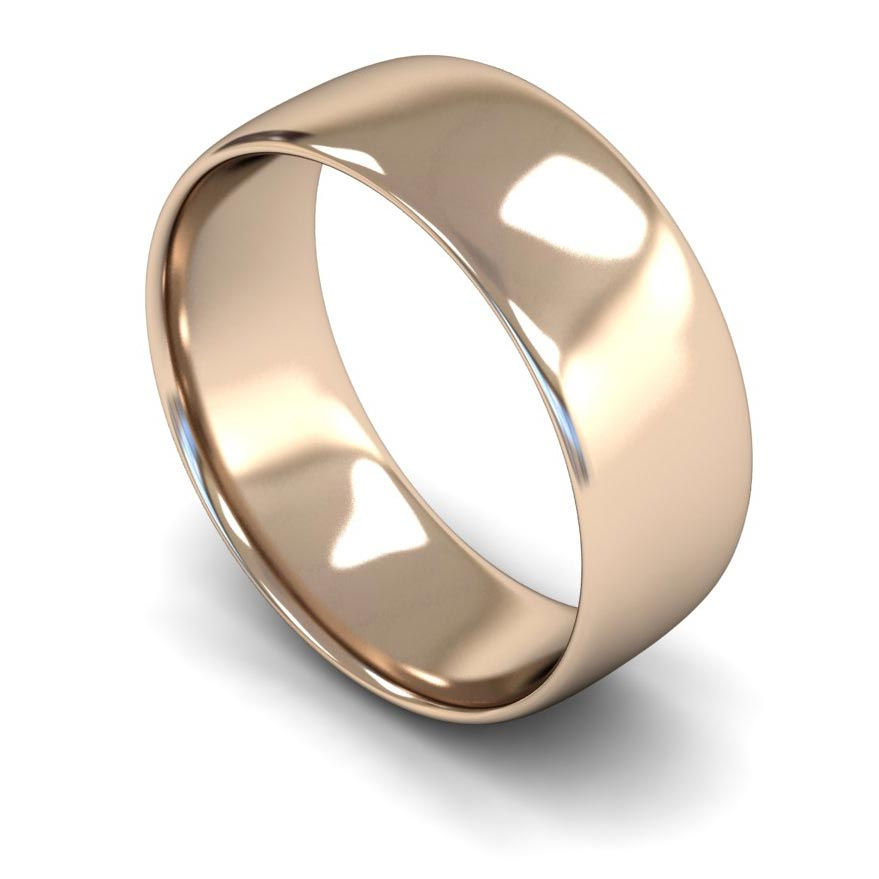 Thumbnail: 18ct Gold Slight Court 8mm Wedding Bands, WBL 8mm.