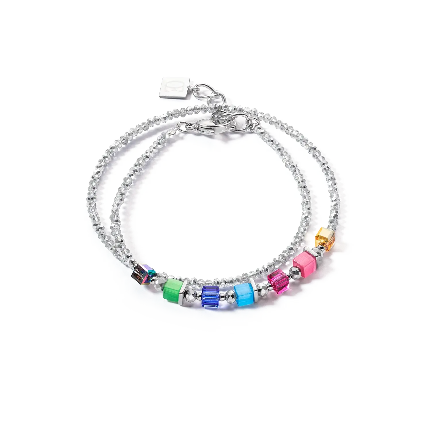 Coeur De Lion Joyful Colours Wrap bracelet silver rainbow