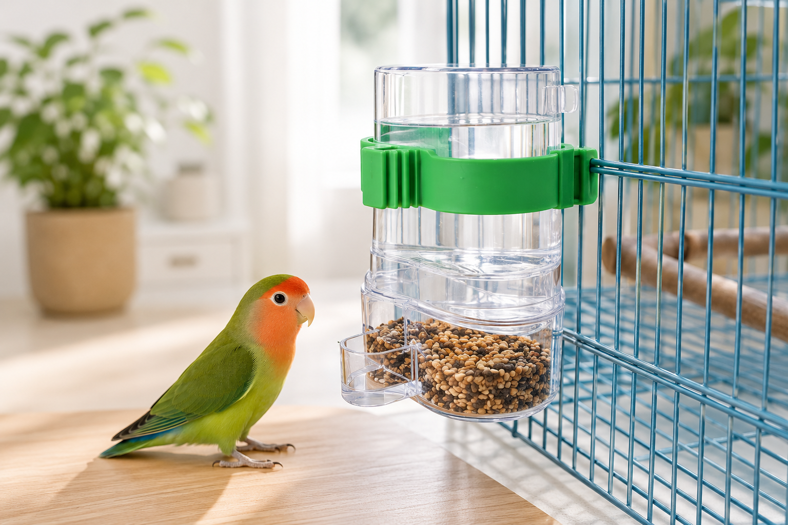 Transparent Automatic Bird Water Dispenser