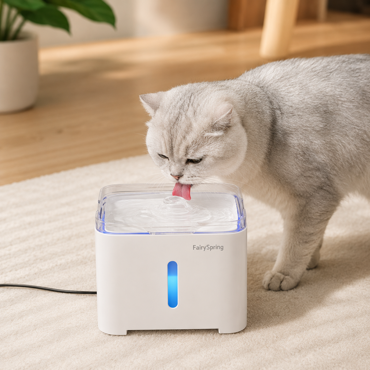 2L Water Fountain with Filter & LED Light