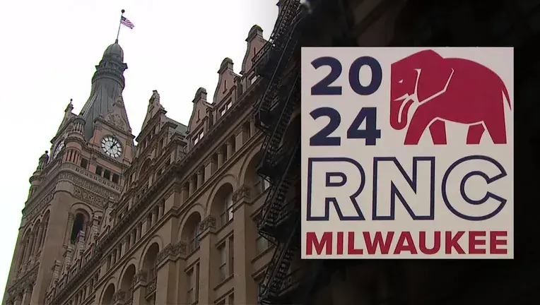 Showing Milwaukee in the background with the RNC logo on top showing it was in Milwaukee this year.