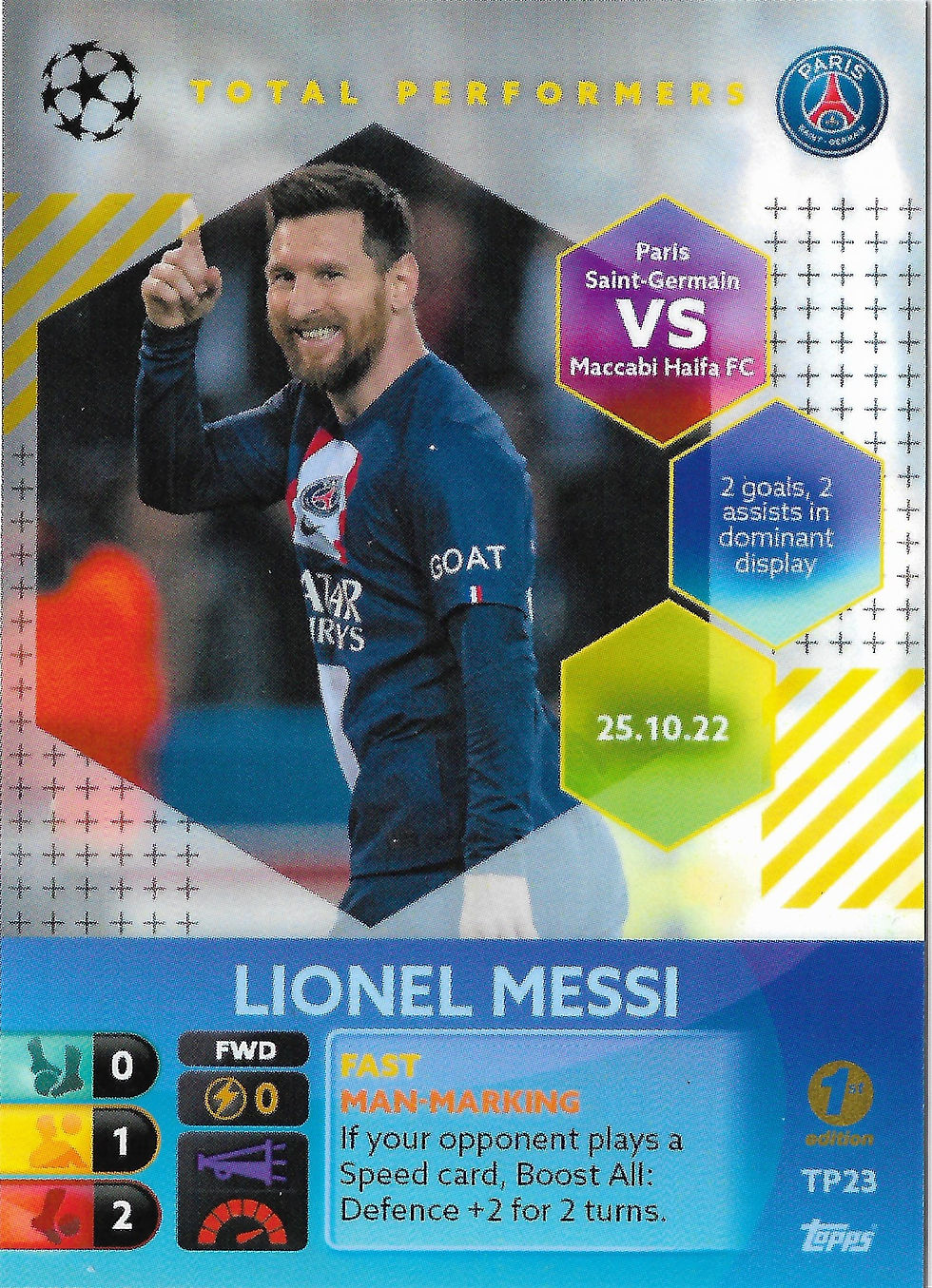 מסי בשני שערים בקלף מיוחד מול מכבי חיפה