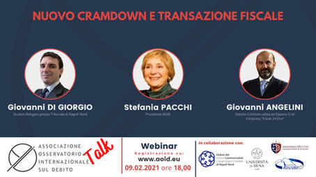 Webinar 9/02/2021 - Nuovo cramdown e transazione fiscale - Talk